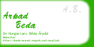 arpad beda business card