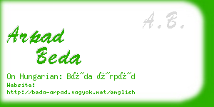 arpad beda business card